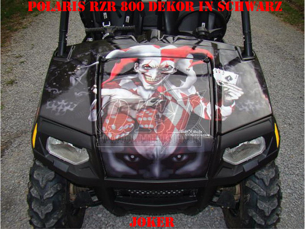 Joker Hintergrund Schwarz, Jokerfarbe Rot-Weiß für Polaris RZR 800/800 S - 2006-2010